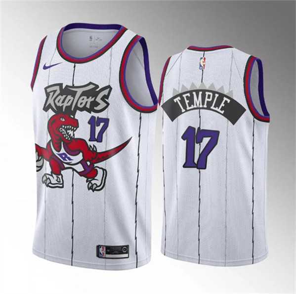 Mens Toronto Raptors #17 Garrett Temple White Classic Edition Stitched Basketball Jersey Dzhi